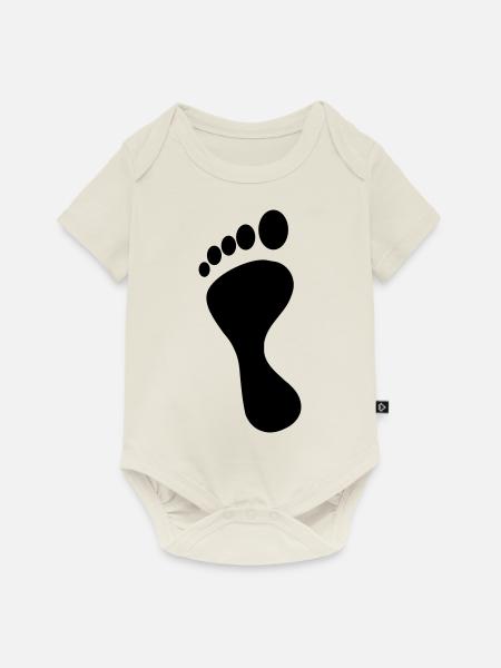 linker fuß - Baby Premium Kurzarmbody - Naturweiß