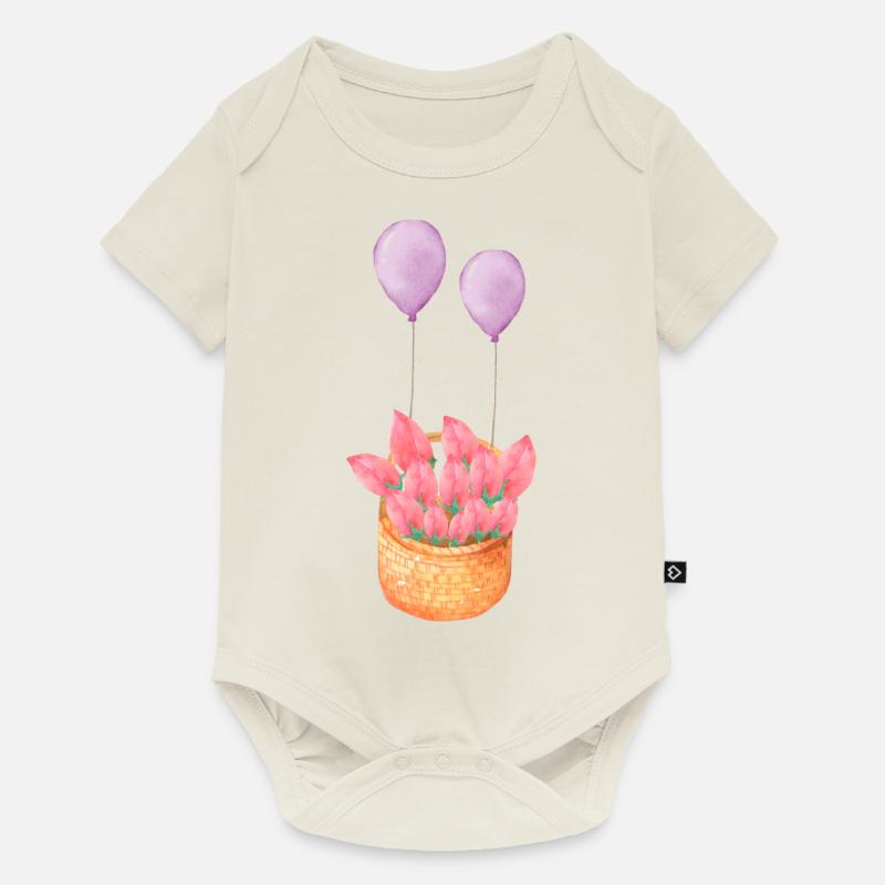 Corbeille de fleurs - Body à manches courtes Premium Bébé - blanc cassé
