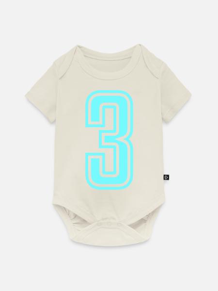 3 - Baby Premium Kurzarmbody - Naturweiß