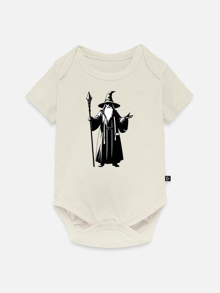 Wizard - Simple Fantasy Logo - Baby Premium Kurzarmbody - Naturweiß