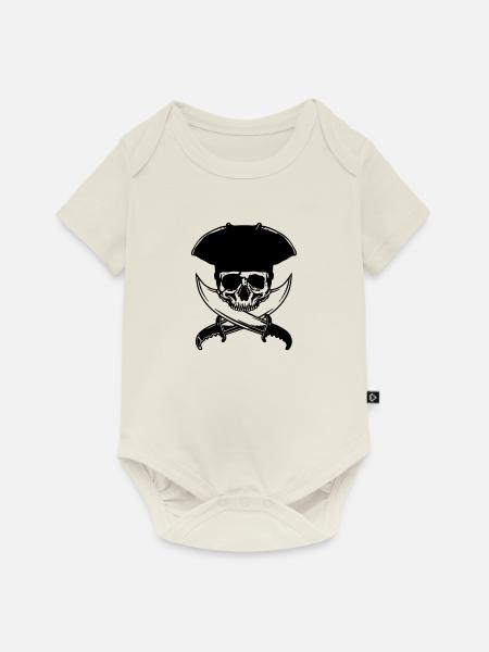 skull-pirate - Baby Premium Kurzarmbody - Naturweiß