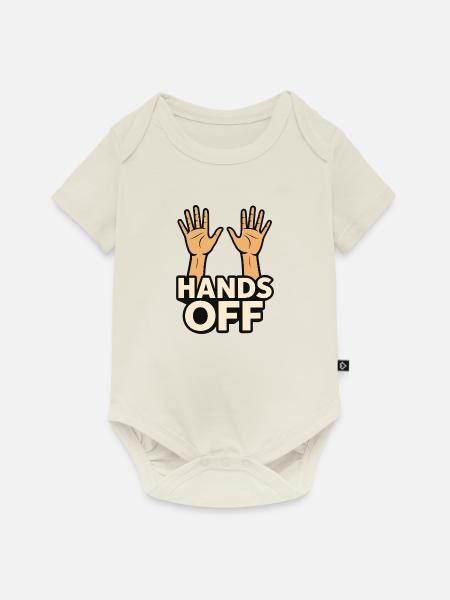 Hands off - Baby Premium Kurzarmbody - Naturweiß