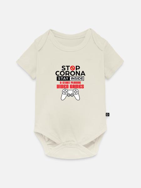 VIDEO GAMES - Baby Premium Kurzarmbody - Naturweiß
