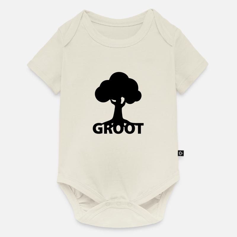 groot - Baby Premium Kurzarmbody - Naturweiß