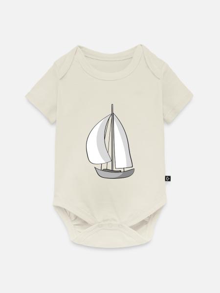 Segelboot - Baby Premium Kurzarmbody - Naturweiß