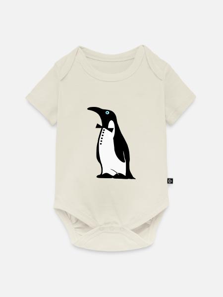 Pinguin Motiv - Baby Premium Kurzarmbody - Naturweiß