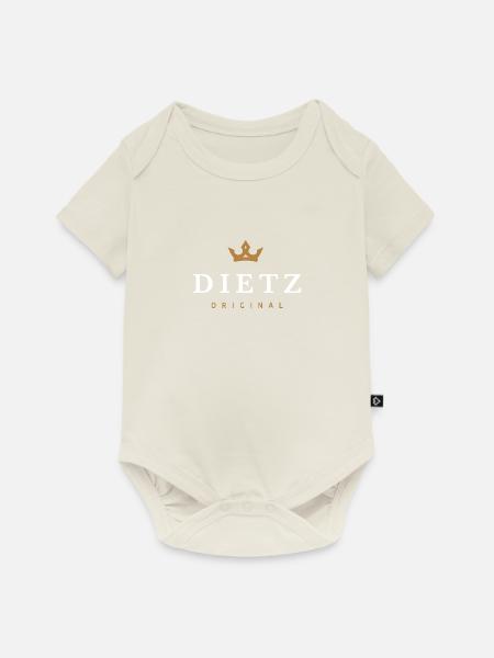 Dietz Original Familienlogo - Baby Premium Kurzarmbody - Naturweiß