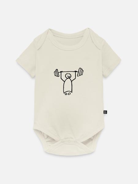 starkes Mädchen - Baby Premium Kurzarmbody - Naturweiß