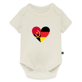 Angola Germany Heart - Baby Premium short-sleeve bodysuit - off white - Front