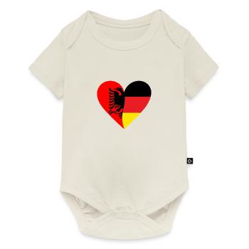 Albanie Allemagne Cœur - Body à manches courtes Premium Bébé - blanc cassé - Devant