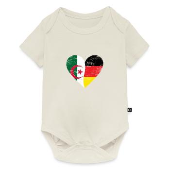 Algérie Allemagne Drapeau Coeur - Body à manches courtes Premium Bébé - blanc cassé - Devant