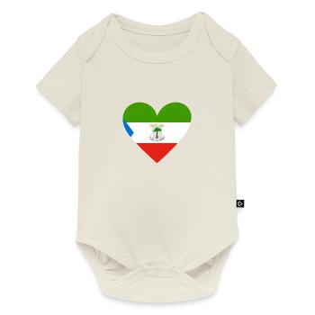 Equatorial Guinea Heart - Baby Premium short-sleeve bodysuit - off white - Front