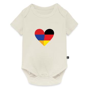 Arménie Allemagne Cœur - Body à manches courtes Premium Bébé - blanc cassé - Devant