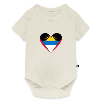 Antigua and Barbuda Heart - Baby Premium short-sleeve bodysuit - off white - Front