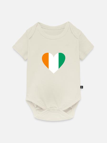 Ivory Coast Heart - Baby Premium Kurzarmbody - Naturweiß