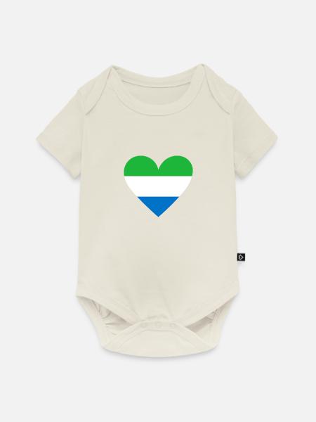 Sierra Leone Heart - Baby Premium Kurzarmbody - Naturweiß
