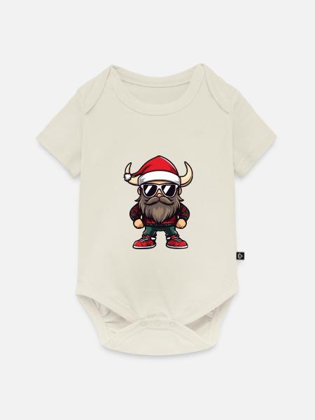 Wikinger Weihnachten Ugly Christmas - Baby Premium Kurzarmbody - Naturweiß