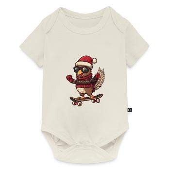 Dinde Noël drôle - Body à manches courtes Premium Bébé - blanc cassé - Devant