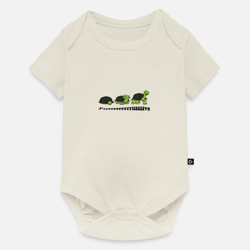 Tortues j'arrive - Body à manches courtes Premium Bébé - blanc cassé