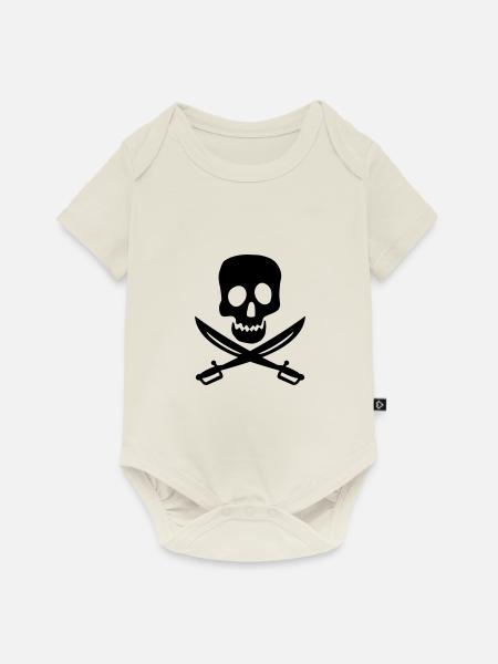 Piratenflagge - Baby Premium Kurzarmbody - Naturweiß