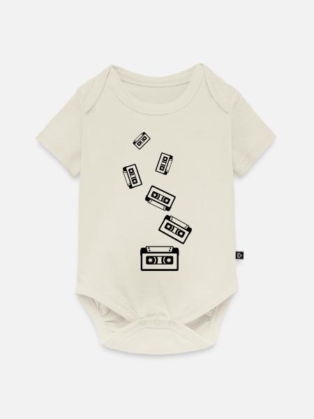 Kassette Symbol - Baby Premium Kurzarmbody - Naturweiß