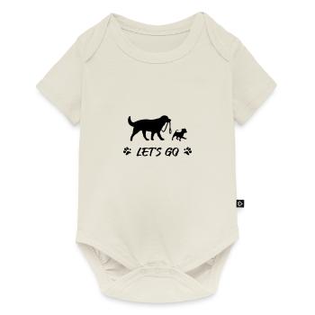 Dogs go for a walk - Baby Premium short-sleeve bodysuit - off white - Front