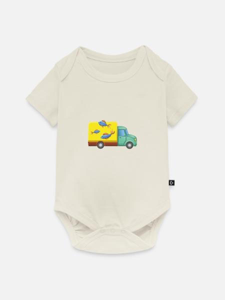 Lieferdienst Fisch Wagen - Baby Premium Kurzarmbody - Naturweiß