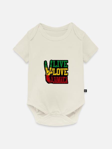 Jamaika Liebe - Baby Premium Kurzarmbody - Naturweiß
