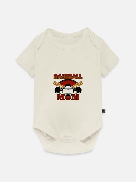 Baseball Mutter - Baby Premium Kurzarmbody - Naturweiß