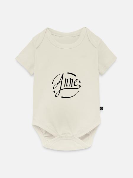Anne - Baby Premium Kurzarmbody - Naturweiß