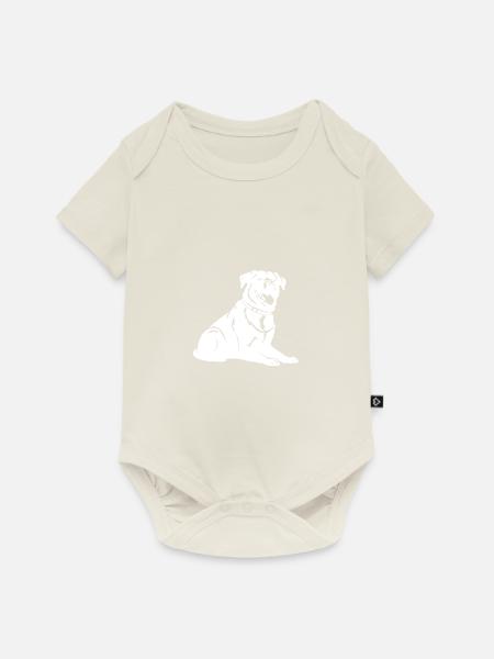 Rottweiler Hund Silhouette - Baby Premium Kurzarmbody - Naturweiß
