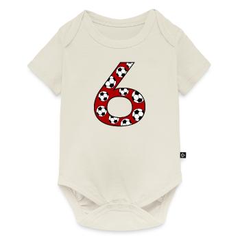 6 Birthday Football Red - Baby Premium short-sleeve bodysuit - off white - Front