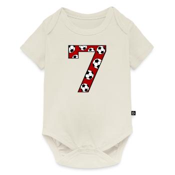 7th Birthday Football Red - Baby Premium short-sleeve bodysuit - off white - Front
