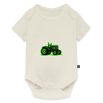 Traktor Landwirtschaft Symbol - Baby Premium Kurzarmbody - Naturweiß - Vorne
