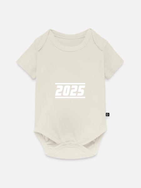 2025 Jahr - Baby Premium Kurzarmbody - Naturweiß