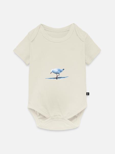 Seemöwe - Baby Premium Kurzarmbody - Naturweiß