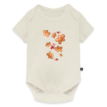 gingerbread,christmas,sweets,gingerbread man - Baby Premium short-sleeve bodysuit - off white - Front