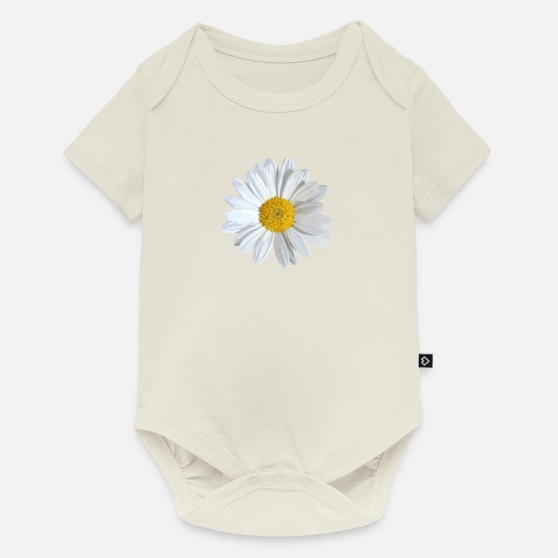 Blanc marguerite Fleur - Body à manches courtes Premium Bébé - blanc cassé