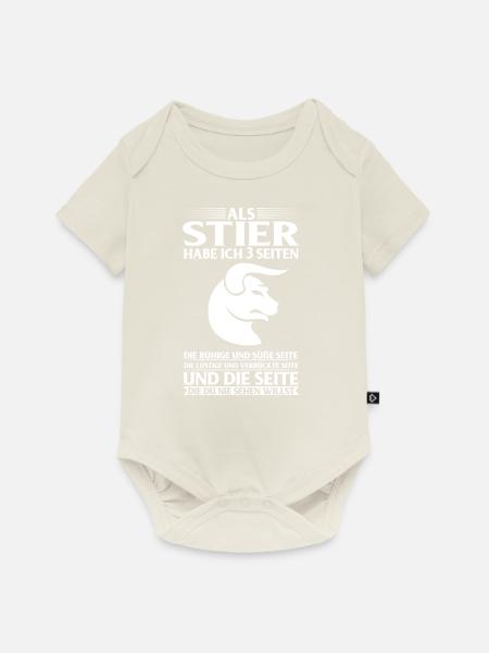 Als STIER habe ich 3 Seiten... Sternzeichen - Baby Premium Kurzarmbody - Naturweiß