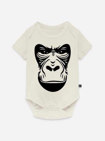 Gorilla - Baby Premium Kurzarmbody - Naturweiß