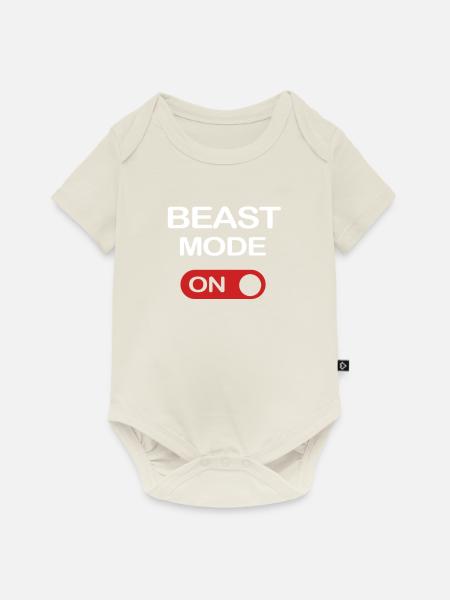 BEAST MODE - Baby Premium Kurzarmbody - Naturweiß