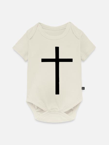 KREUZ VET - Baby Premium Kurzarmbody - Naturweiß