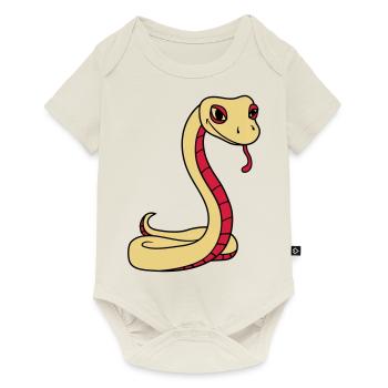 snake face head gecko lizard real reptile - Baby Premium short-sleeve bodysuit - off white - Front
