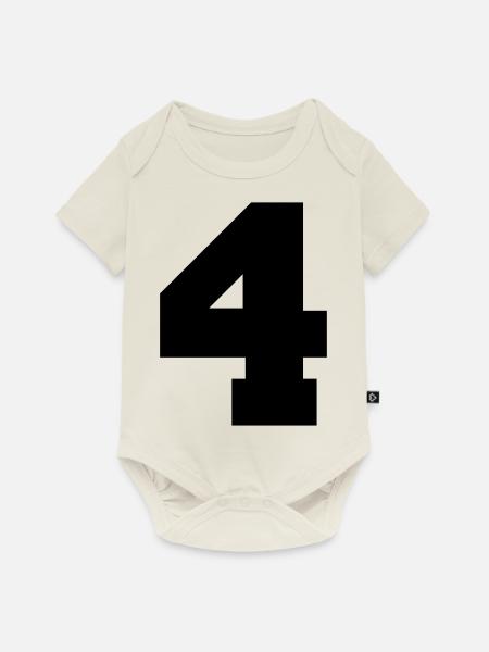 4 - Baby Premium Kurzarmbody - Naturweiß