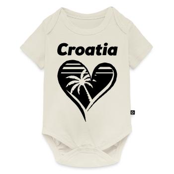 croatia heart - Baby Premium short-sleeve bodysuit - off white - Front