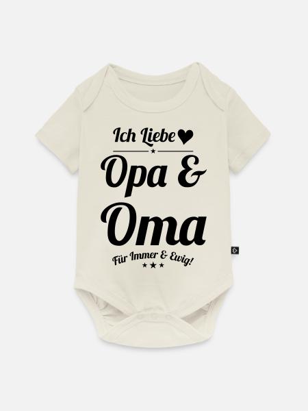 ich liebe oma und opa - Baby Premium Kurzarmbody - Naturweiß