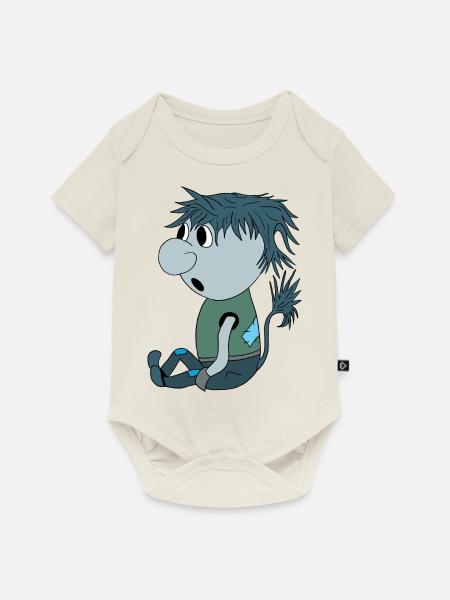 Blue Troll - Baby Premium Kurzarmbody - Naturweiß
