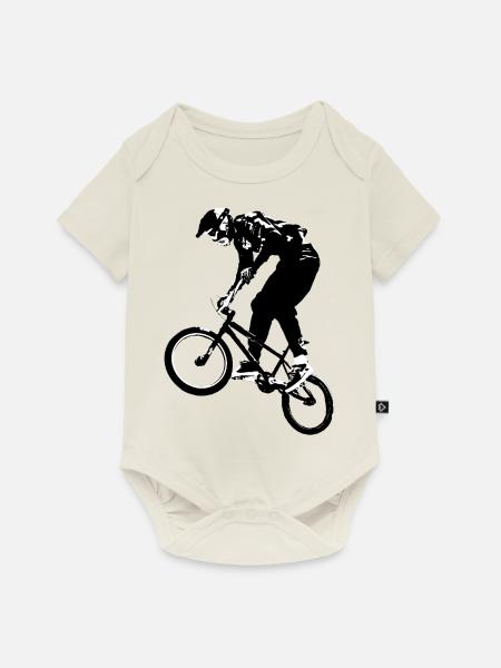 BMX Bicross Rennen Old School - Baby Premium Kurzarmbody - Naturweiß