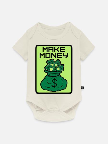 Money Maker Schild - Baby Premium Kurzarmbody - Naturweiß