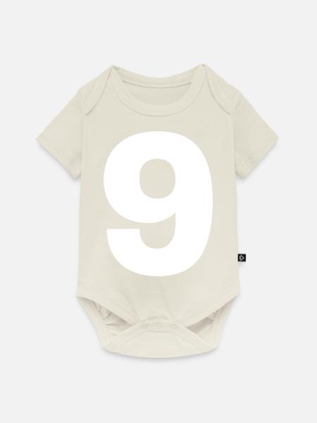 Die Zahl 9 Tshirt - Baby Premium Kurzarmbody - Naturweiß